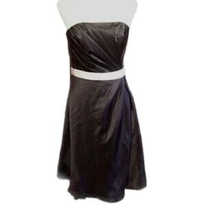 Strapless black and white impression bridal dress